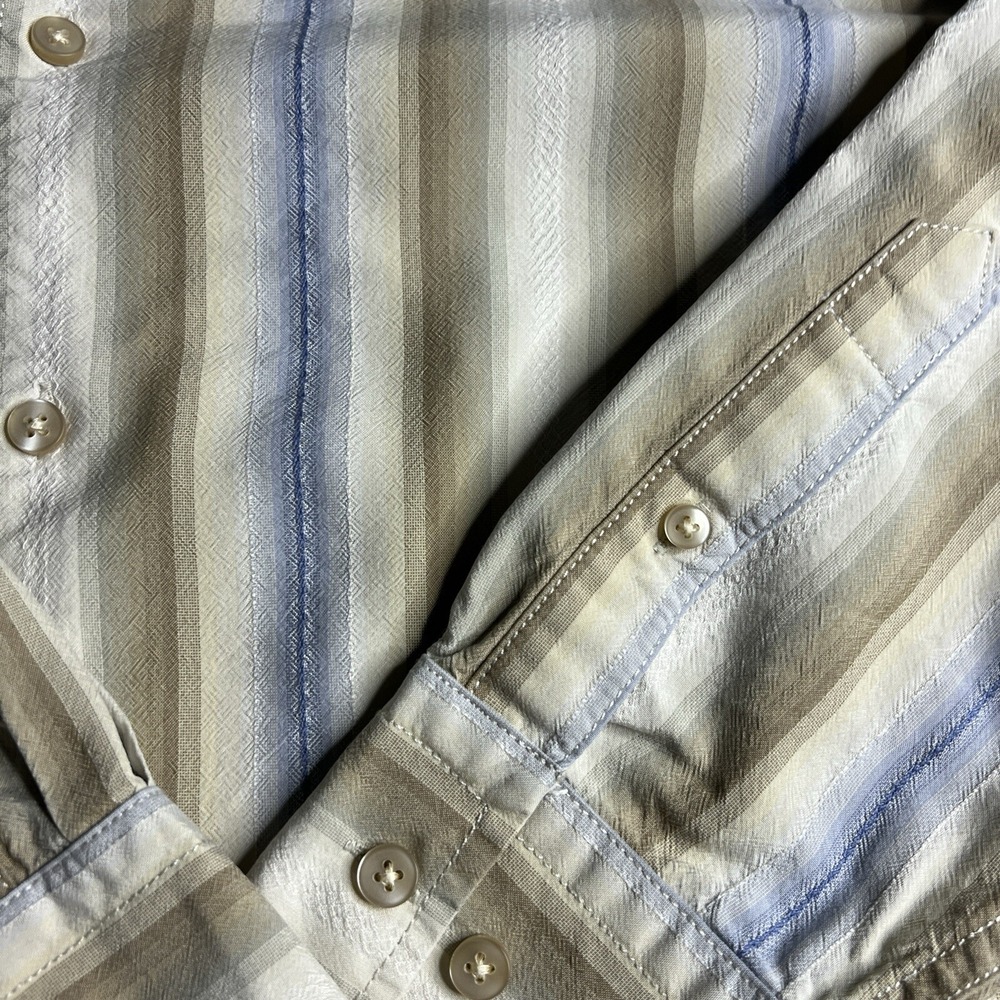 Tommy Bahama Silk Shirt Men's Size XL Striped Long Sleeve - Picture 2 of 9